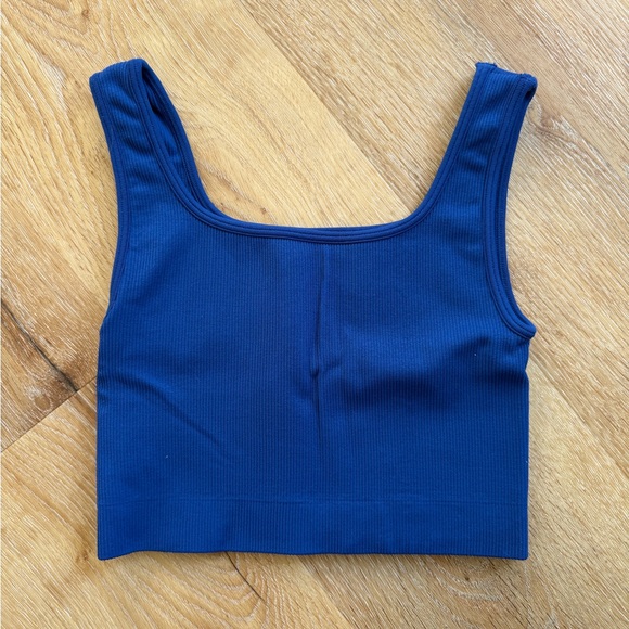 SET Active Blue Ribbed Top - Picture 2 of 3